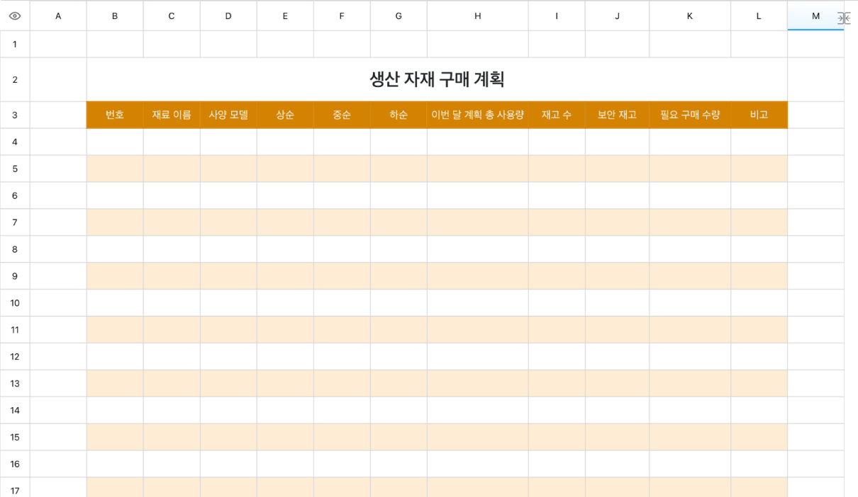 생산 자재 구매 계획